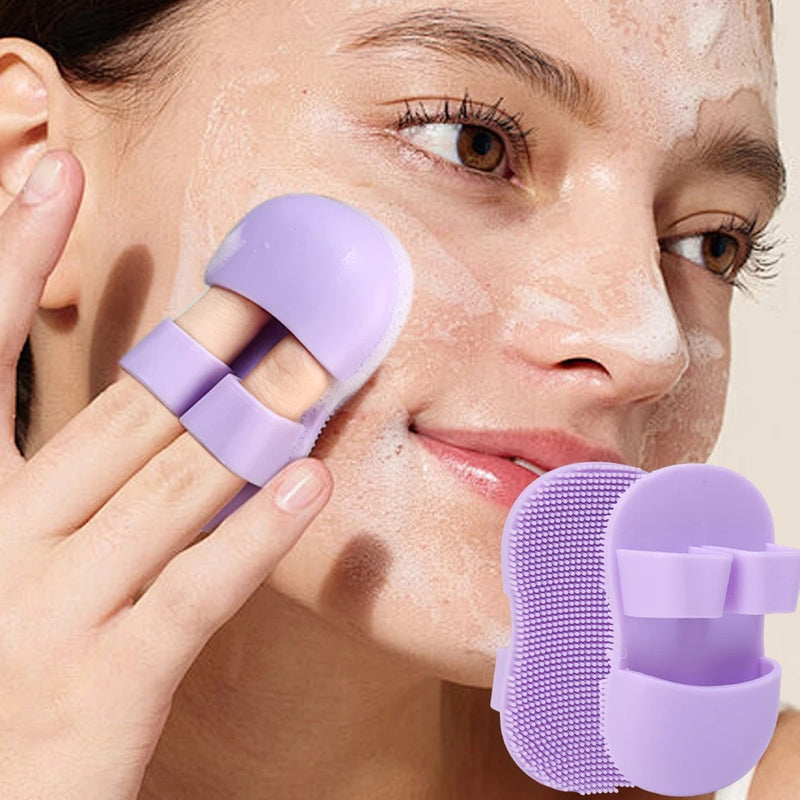 Silicone Face Scrubber Brush - 2PC Mini Facial Exfoliator for Deep Clean