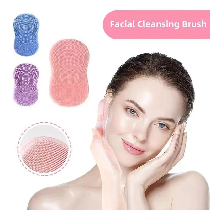 Silicone Face Scrubber Brush - 2PC Mini Facial Exfoliator for Deep Clean